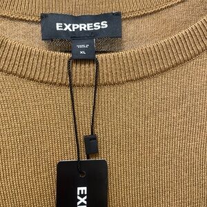 Express Men's Camel Crewneck Sweater NWT